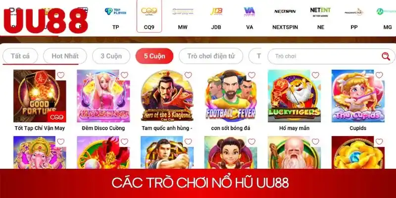 Tổng hợp các trò chơi nổi tiếng nhất nổ hũ UU88
